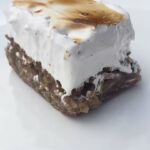 oatmeal cookie bar with toasted marshmallow fluff topping