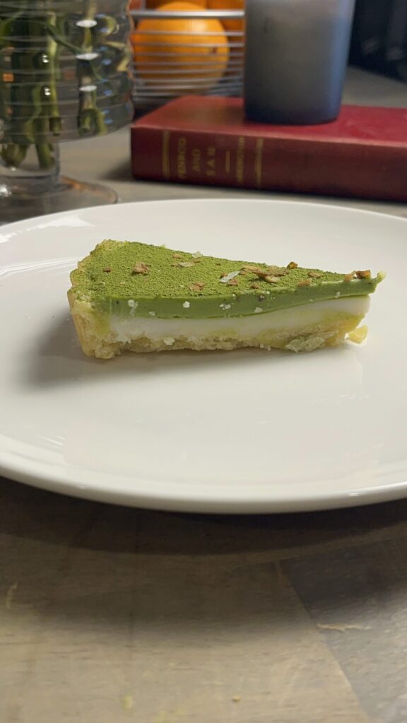 matcha coconut cream tart